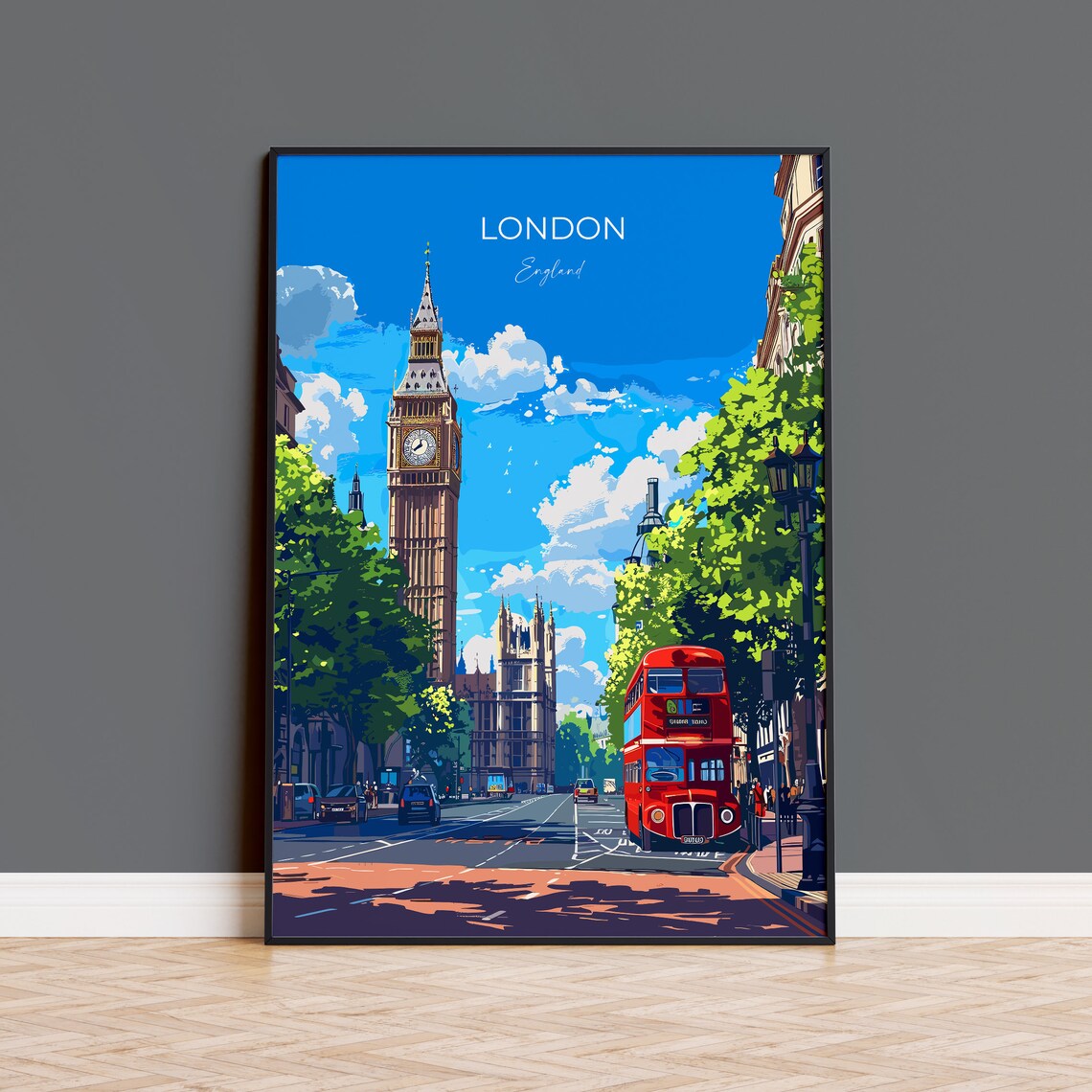 London Travel Poster Wall Art Travel Print Of London London Art Lovers Gift Big Ben Art Gift