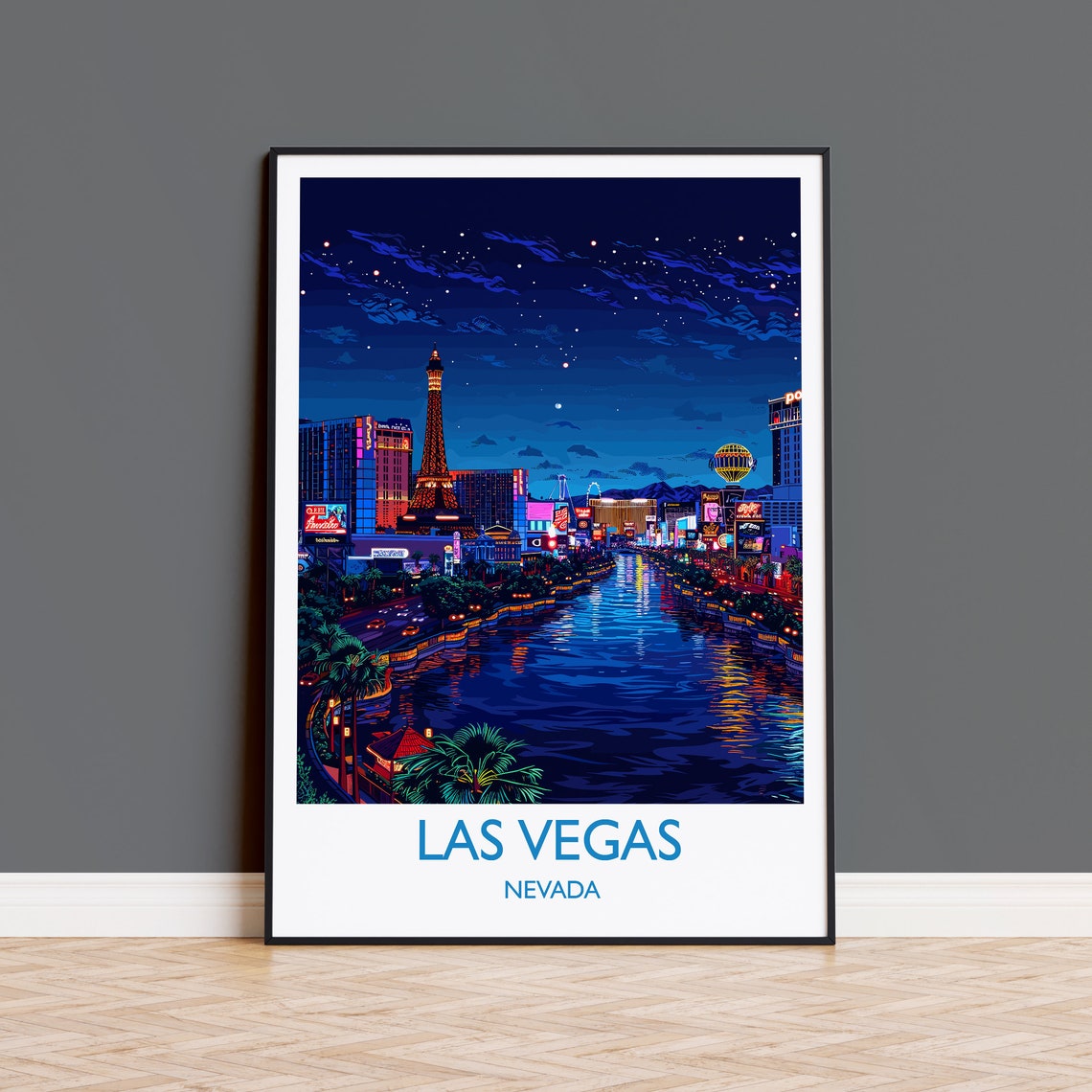 Las Vegas Travel Print Travel Poster Of Las Vegas Nevada Las Vegas Art Lovers Gift Usa Gift Wall Art Print