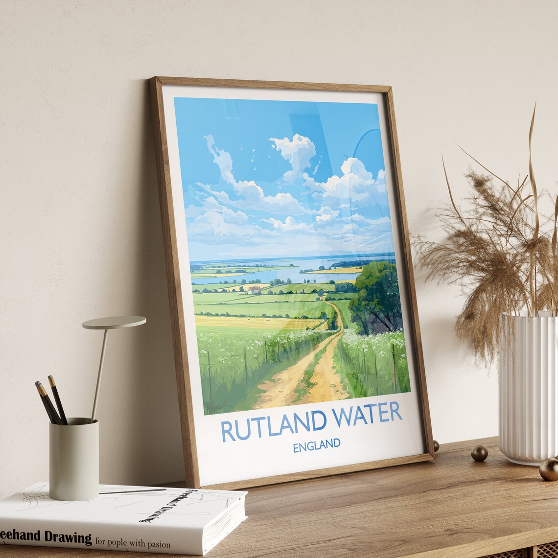 Rutland Water Travel Poster, Reservoir Wall Art Print - Image 3