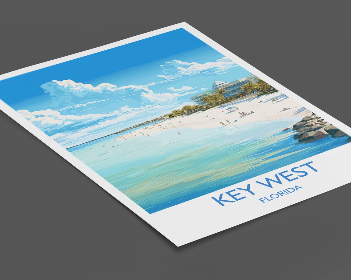 Key West Florida Tropical Beach Palms Resort Travel Poster Wall Decor - Image 2