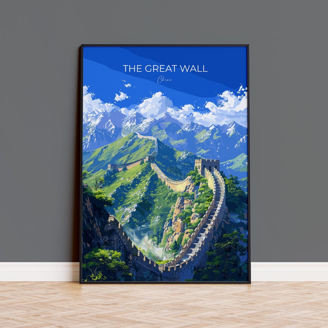 Great Wall Of China Travel Poster Travel Print Of Great Wall Of China The Great Wall Art Lovers Gift China Wall Art Gift