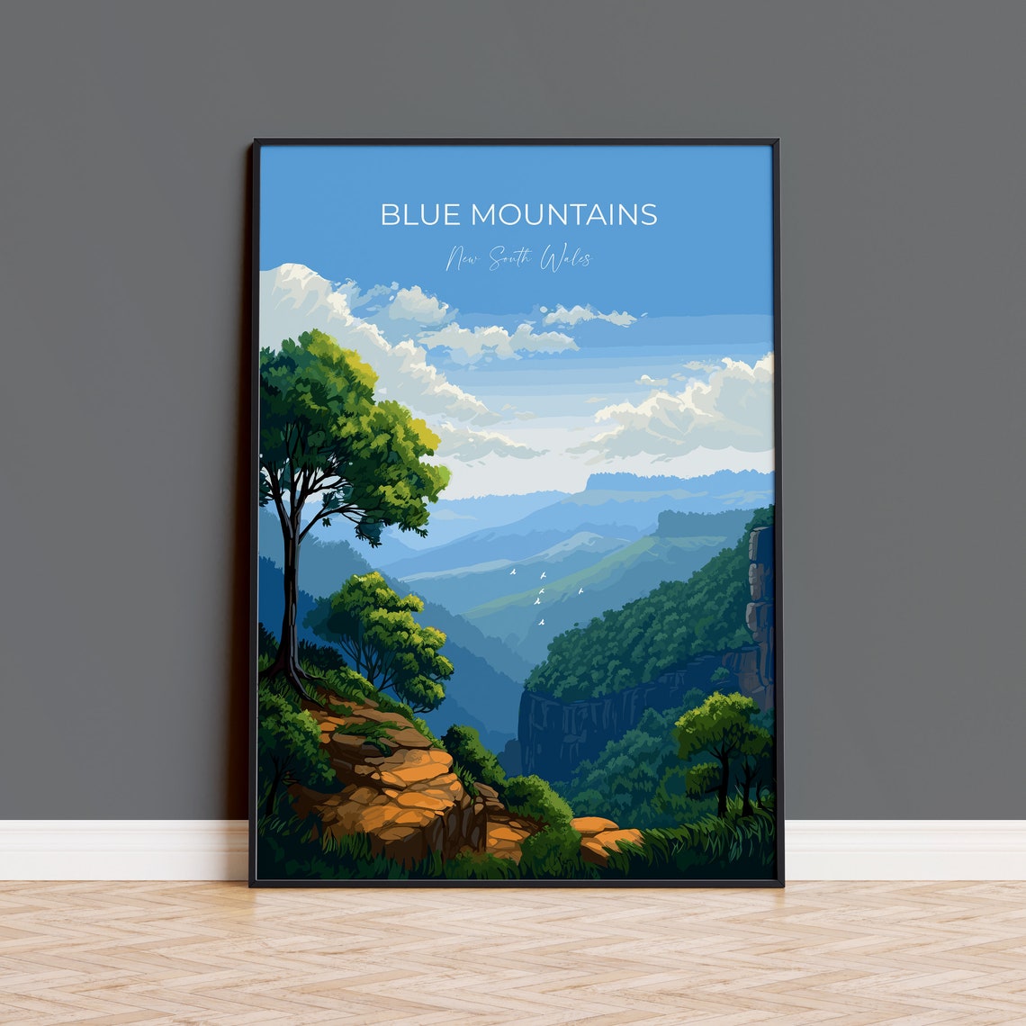 Blue Mountains New South Wales Eucalyptus Valley Travel Poster
