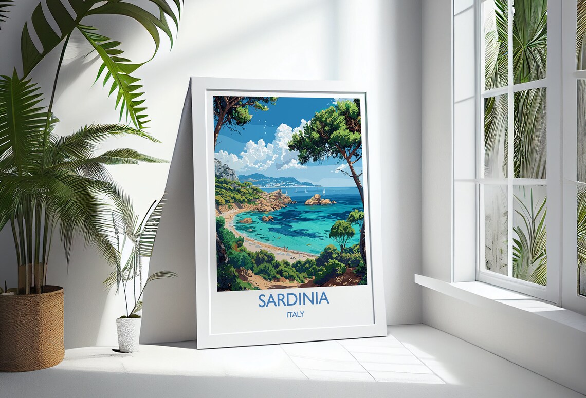 Sardinia Travel Poster, Italy Travel Art Print - Image 2