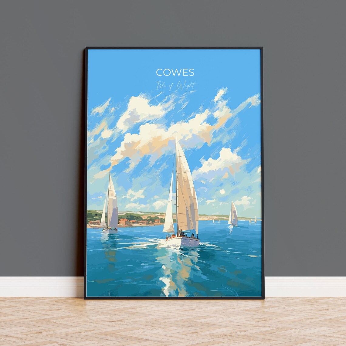 Cowes Sailing Travel Poster, Isle Of Wight