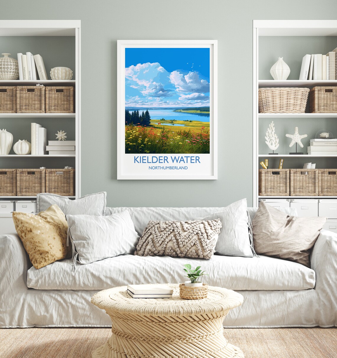 Kielder Water Northumberland Reservoir Meadow Wildflowers Poster - Image 4