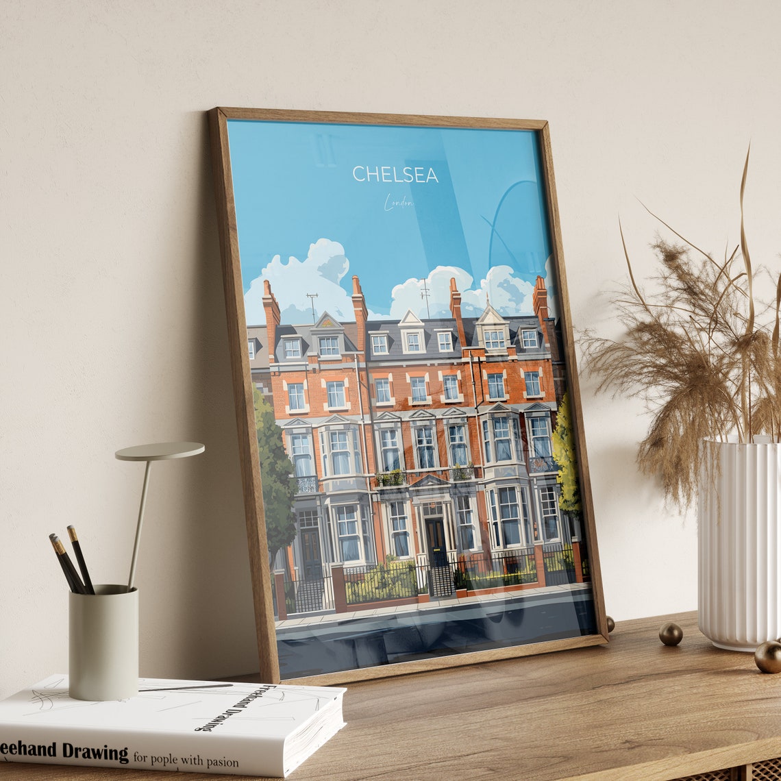 Chelsea Travel Poster Wall Art Travel Print Of Chelsea London Poster Chelsea Gift Chelsea Art London Art Uk Travel Gift - Image 2