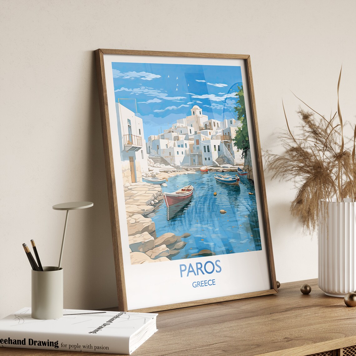 Paros Travel Poster, Greek Islands Art Print - Image 3