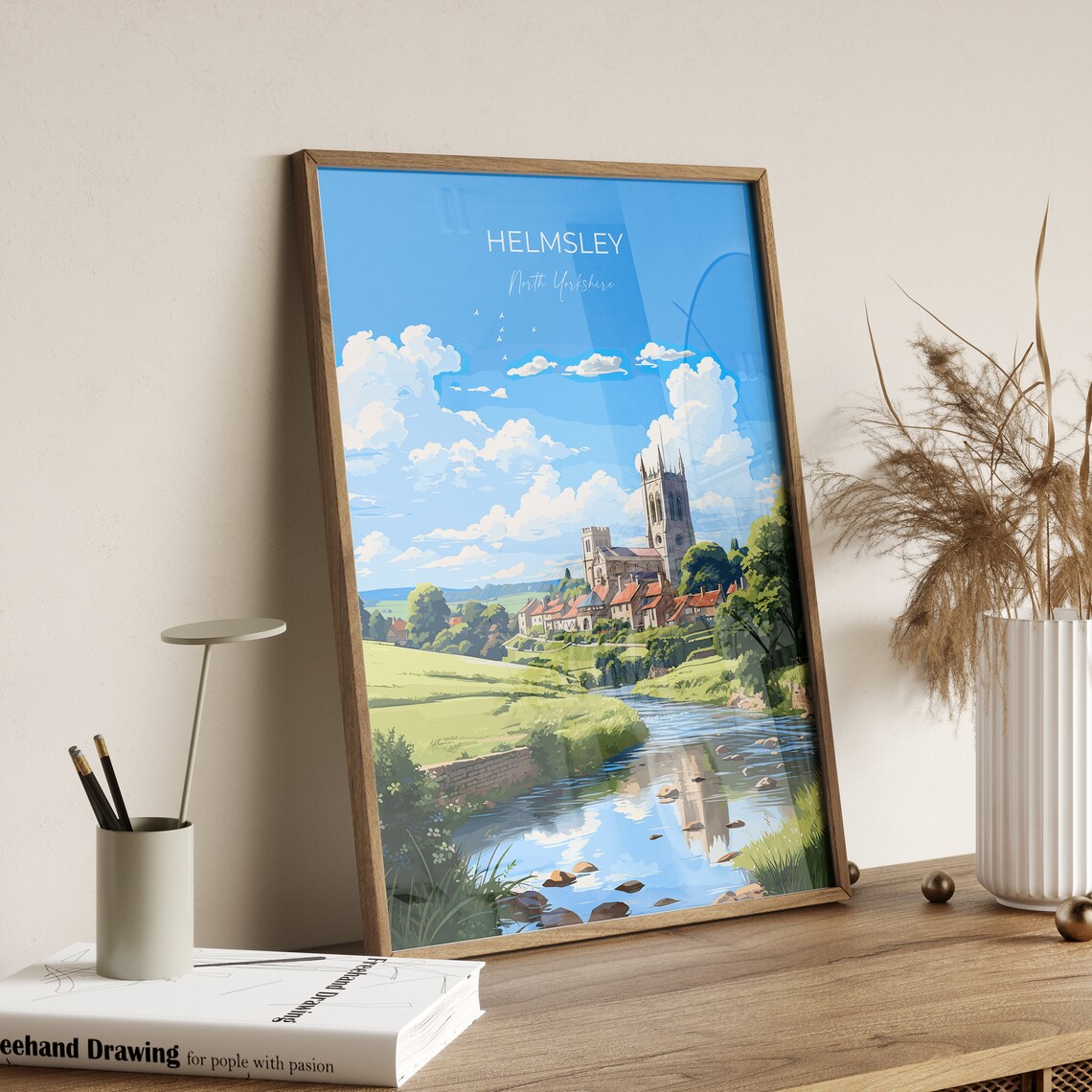 Helmsley Travel Poster, Yorkshire England Travel Print - Image 3