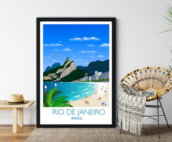 Rio De Janeiro Travel Print Travel Poster Of Rio De Janeiro Rio Travel Poster Rio Print