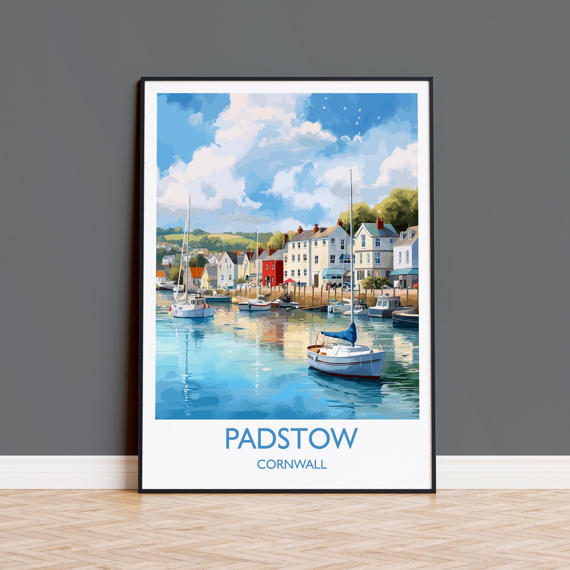 Padstow Travel Poster, Cornwall England Art Print