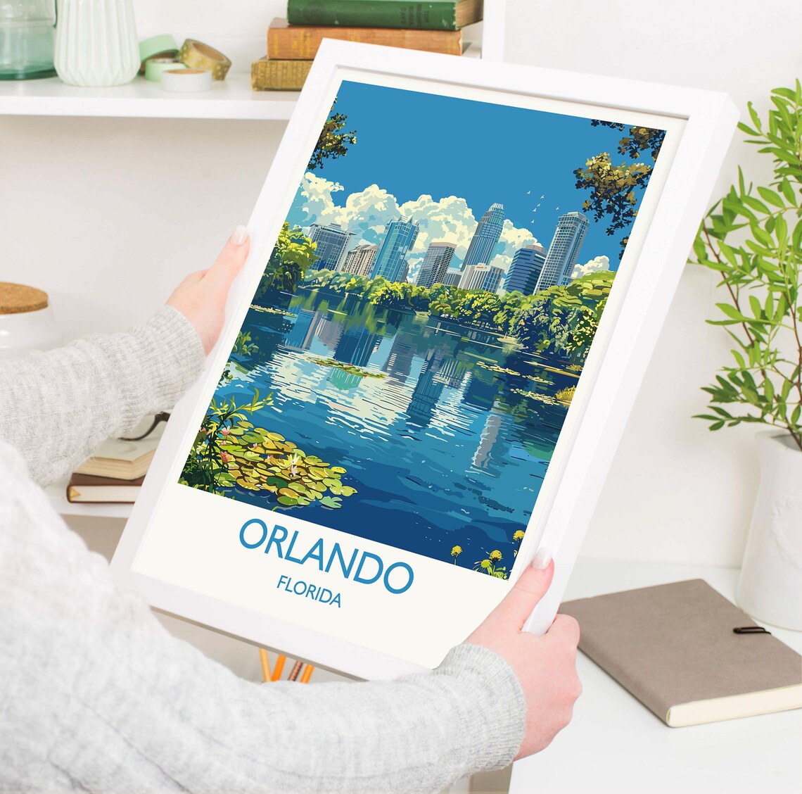Orlando Travel Print Travel Poster Of Orlando Orlando Art Lovers Gift Florida Art Gift Usa Wall Art Print - Image 3