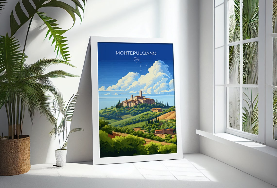 Montepulciano Travel Poster Wall Art Travel Print Of Montepulciano Montepulciano Art Lovers Gift Italy Italy Art Gift - Image 3