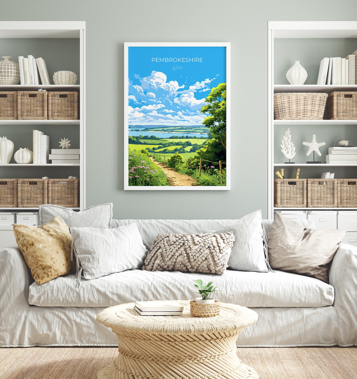 Pembrokeshire Wales Country Lane Estuary View Travel Poster Wall Decor - Image 4
