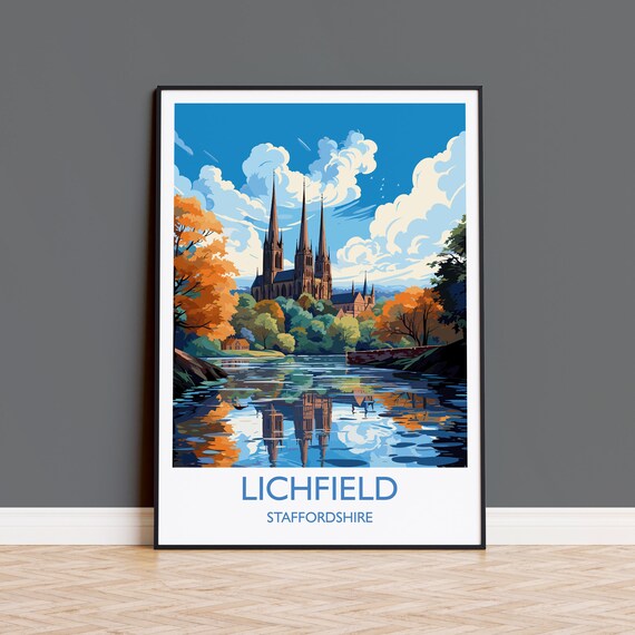 Lichfield Travel Poster, Staffordshire England Art Print
