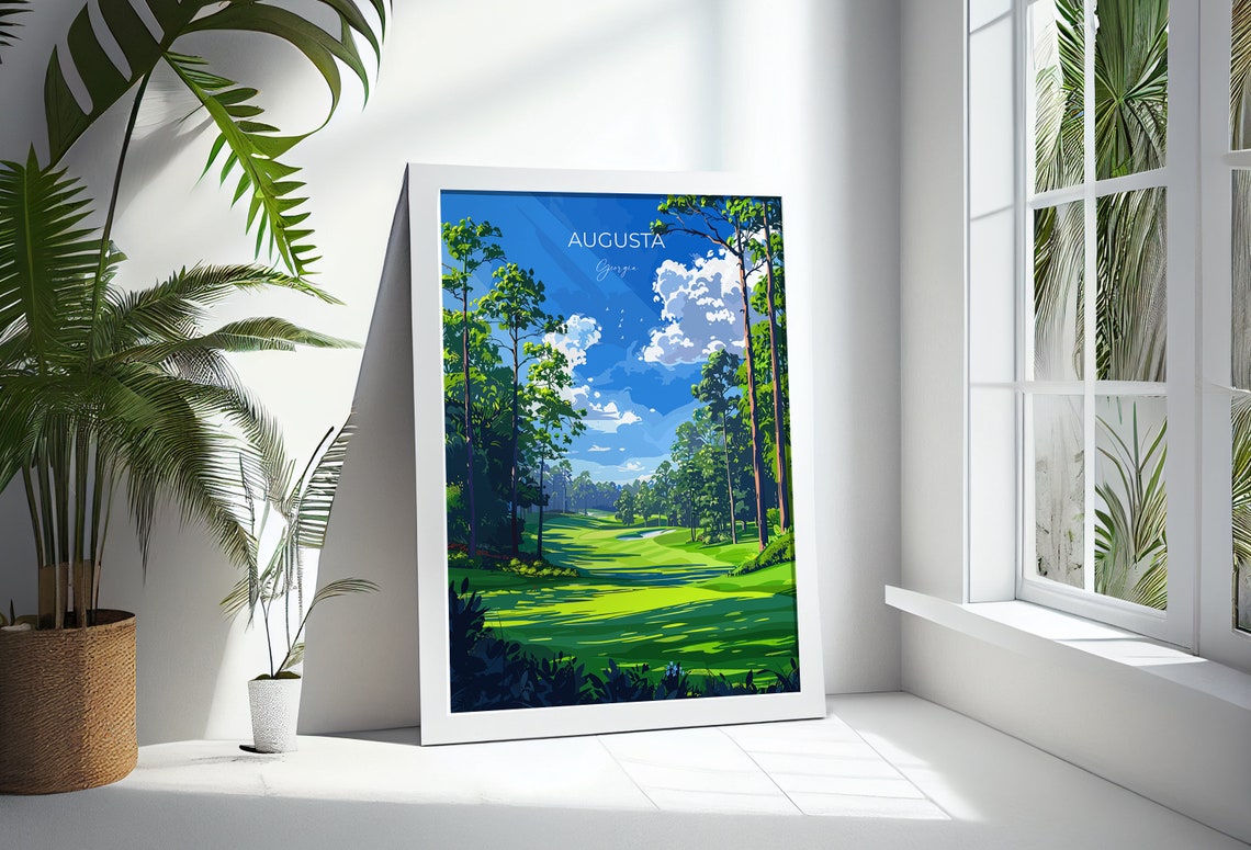 Augusta Georgia Pine Forest Golf Course Fairway Travel Poster - Image 3