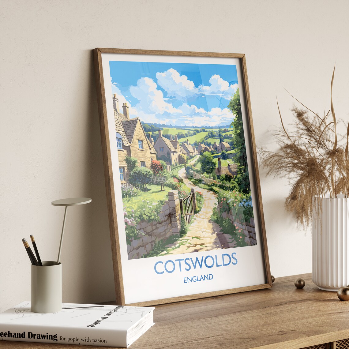 Cotswolds Travel Poster, England Landscape Art Print - Image 3