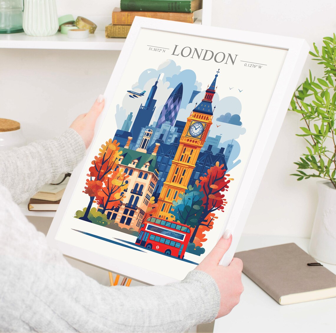 London Skyline Travel Poster, England City Art - Image 3