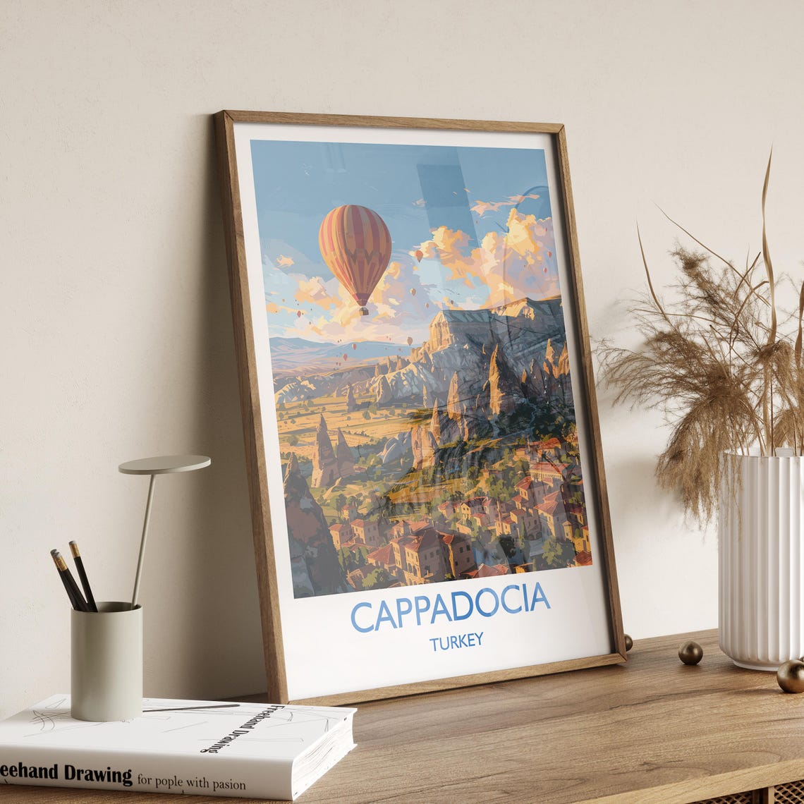 Cappadocia Balloon Valley View With Bottom Caption Band Poster - Image 2