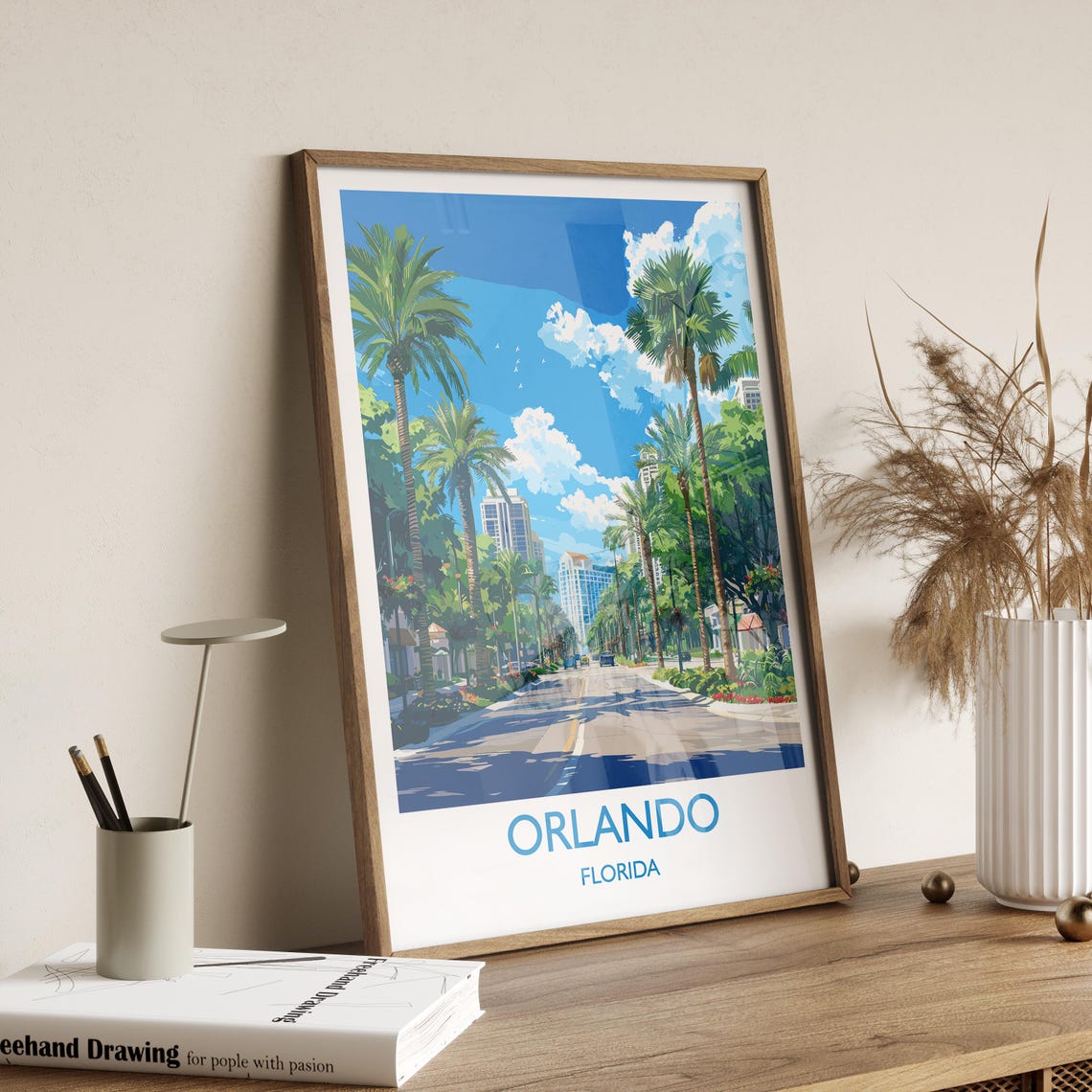 Orlando Travel Print Travel Poster Of Orlando Orlando Art Lovers Gift Florida Art Gift Usa Wall Art Print - Image 2