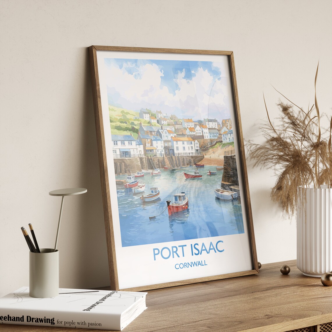 Port Isaac Travel Poster, Cornwall England Art Print - Image 3