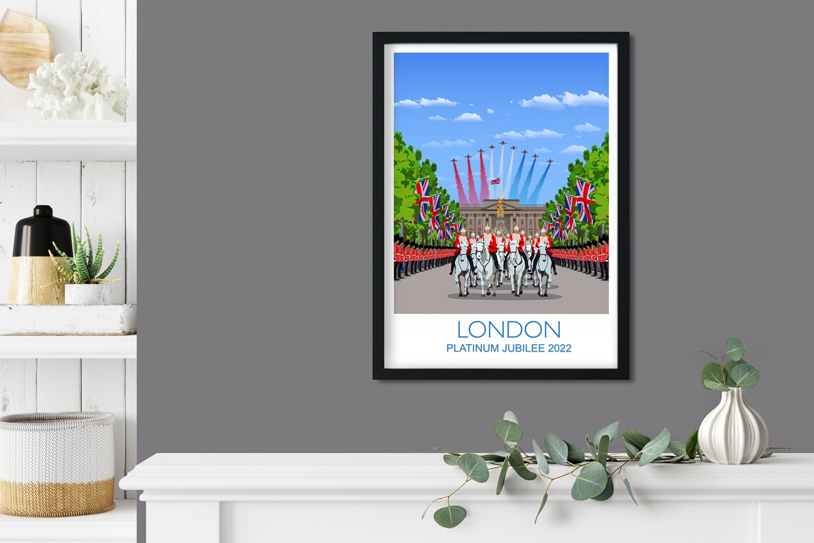 London Platinum Jubilee Travel Poster, Cityscape Print - Image 3