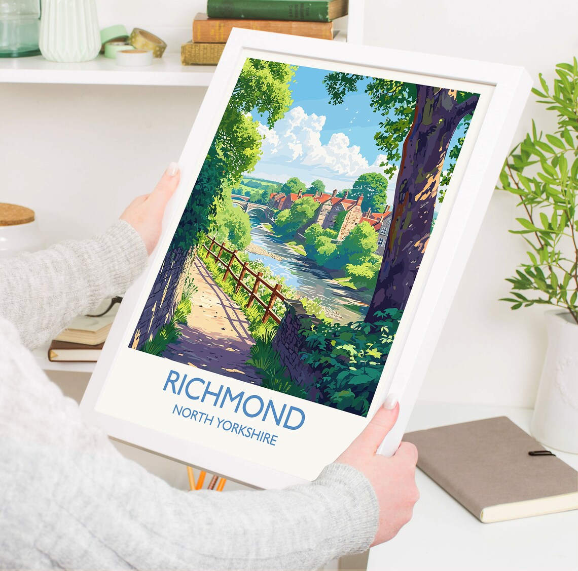 Richmond Travel Poster, North Yorkshire Art Print - Image 5