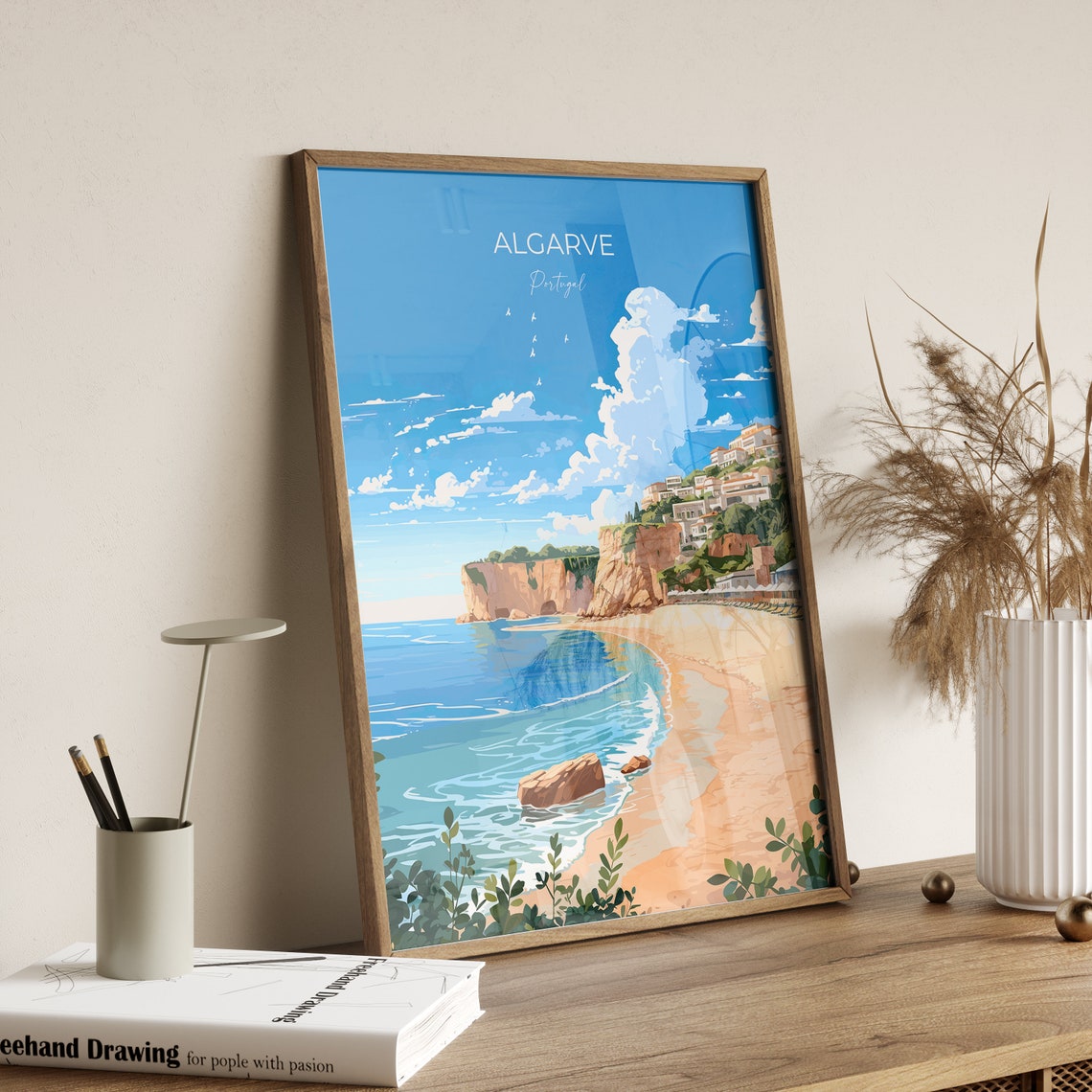 Algarve Travel Print Travel Poster Of Algarve Portugal Algarve Art Algarve Gift Portugal Wall Art Print - Image 2