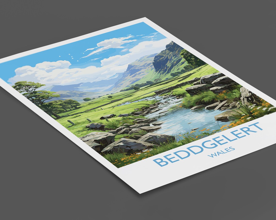 Beddgelert Travel Poster, Snowdonia Welsh Art Print - Image 2