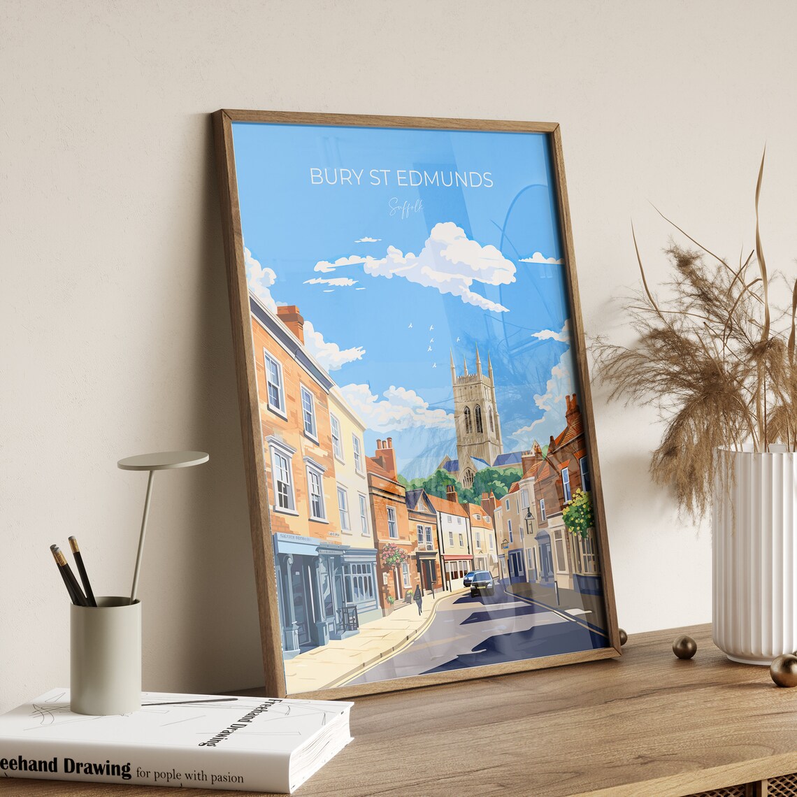 Bury St Edmunds Market Town Suffolk England Cathedral Poster - Image 2