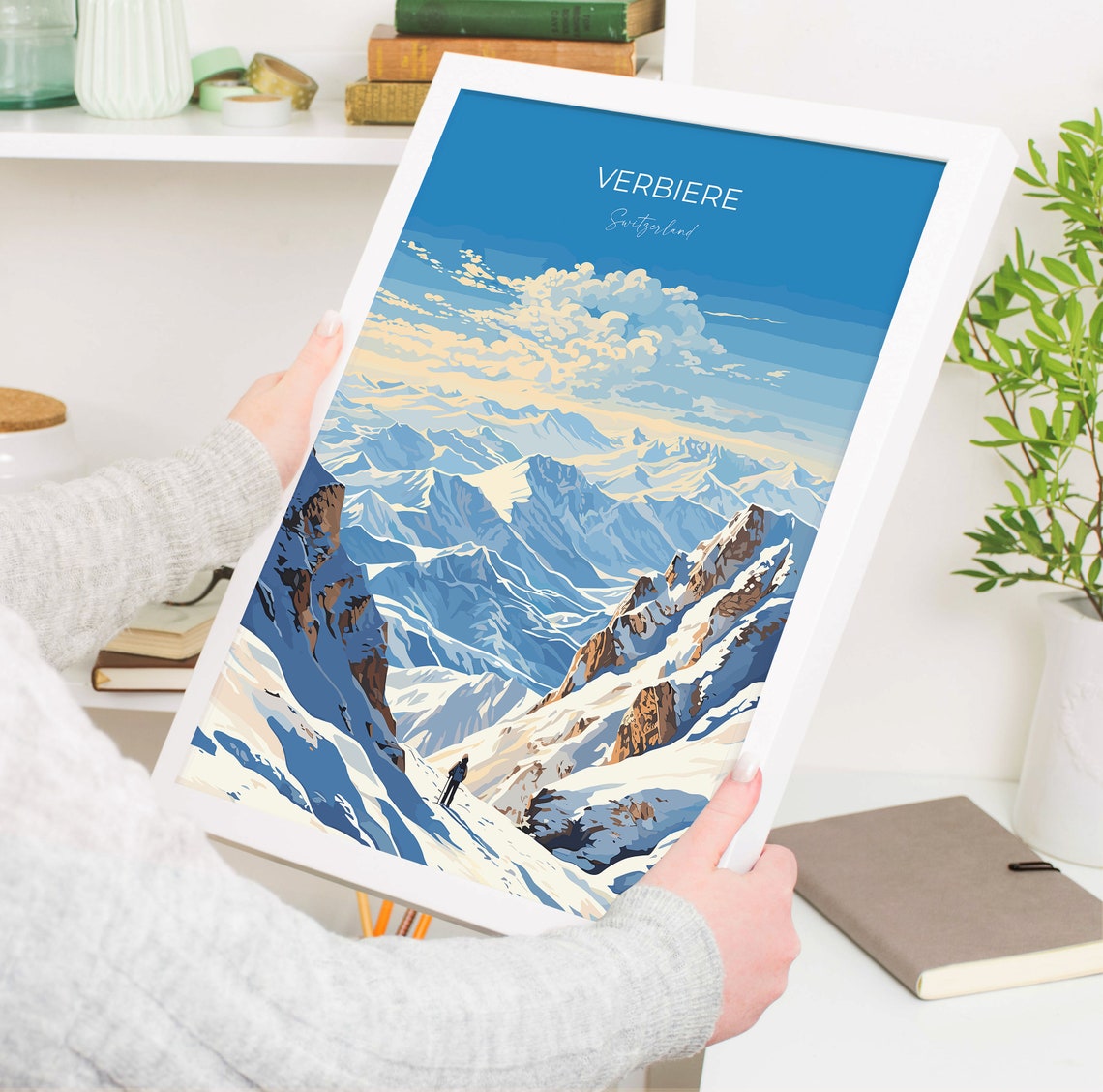 Verbiere Travel Poster Wall Art Travel Print Of Verbiere Ski Poster Verbiere Art Gift Switzerland Ski Art Travel Lovers Gift - Image 5