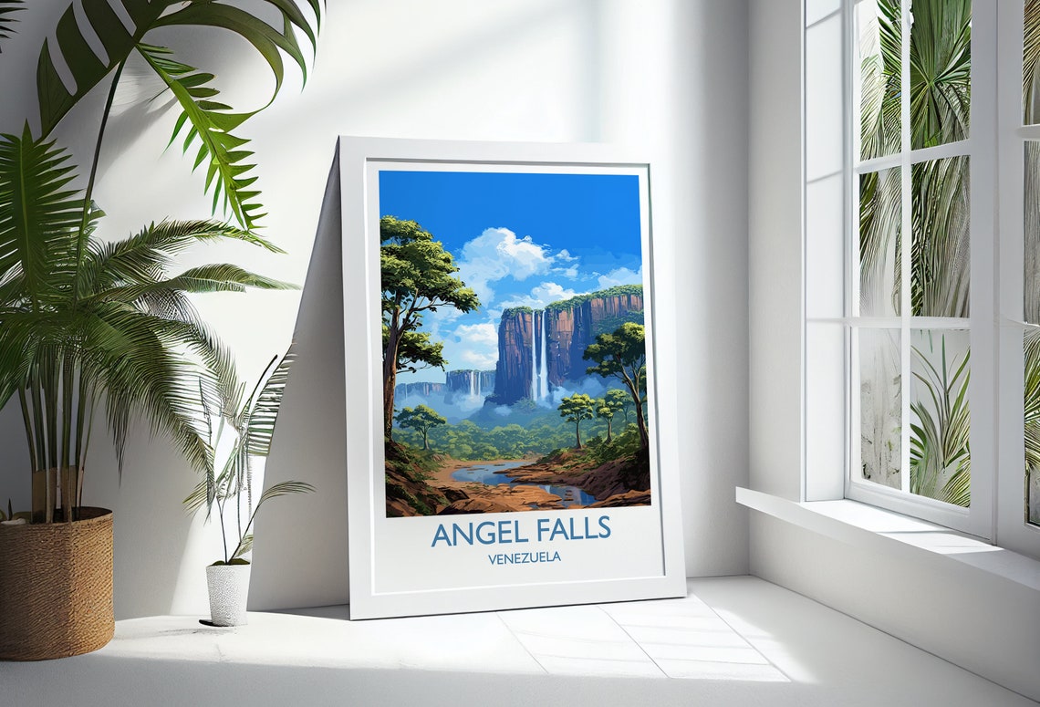 Angel Falls Venezuela Jungle Waterfall Tepui Travel Poster Wall Decor - Image 2