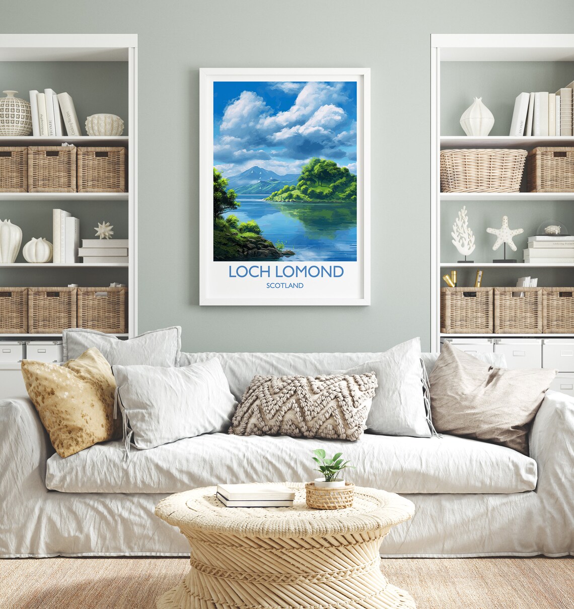 Loch Lomond Scotland Wooded Islands Misty Hills Water Art Poster - Image 4