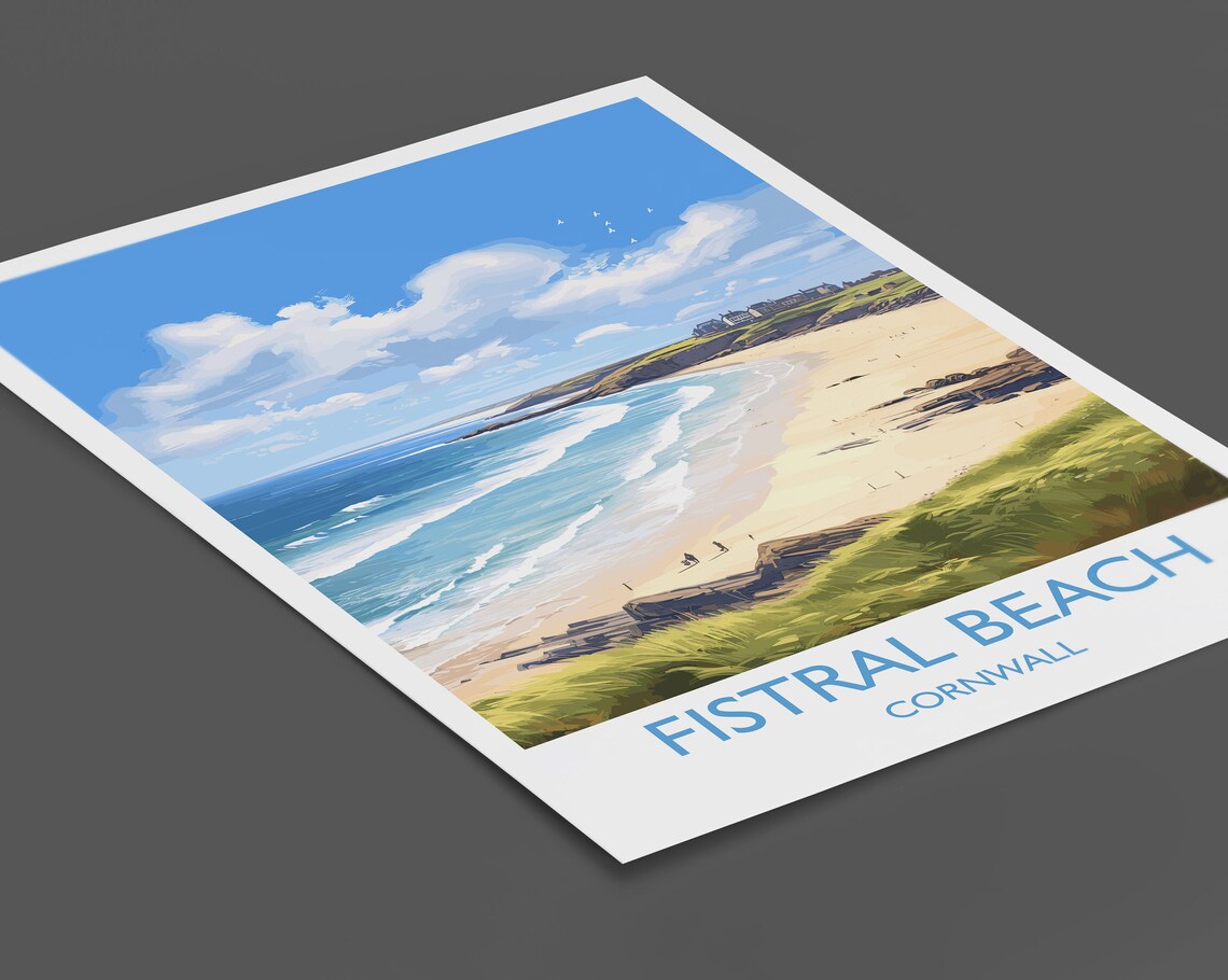 Fistral Beach Travel Poster, Cornwall England - Image 2