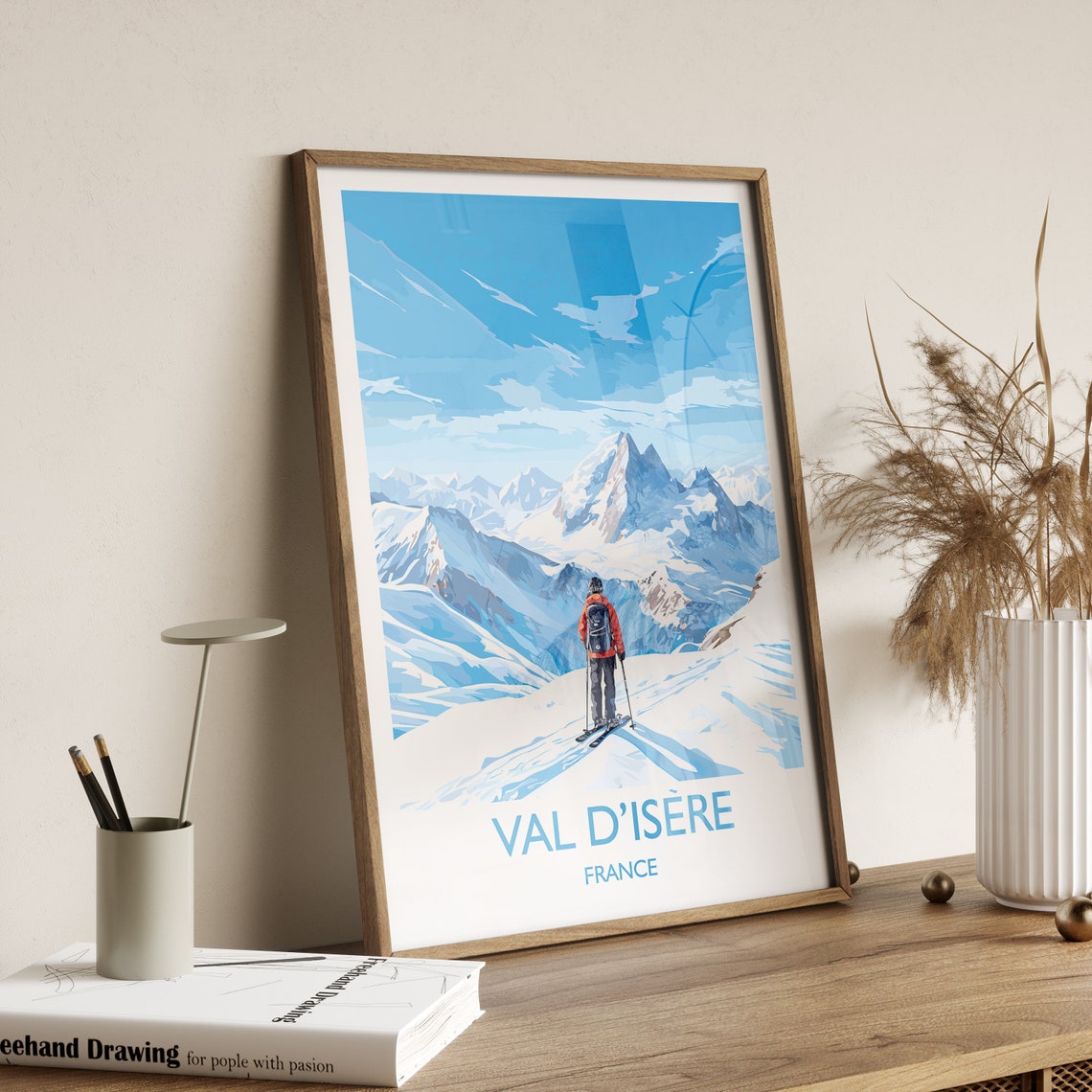 Val Disere Wall Art Travel Poster Travel Print Of Val Disere Ski Poster Val Disere Art Gift French Ski Art Lover Travel Gift - Image 3