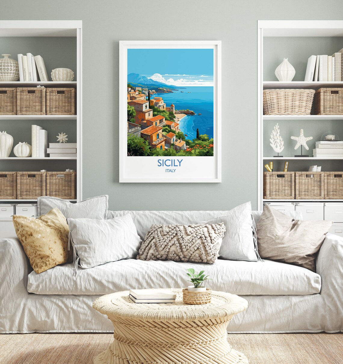 Sicily Italy Coastal Village Sea Mediterranean Travel Poster - Image 4