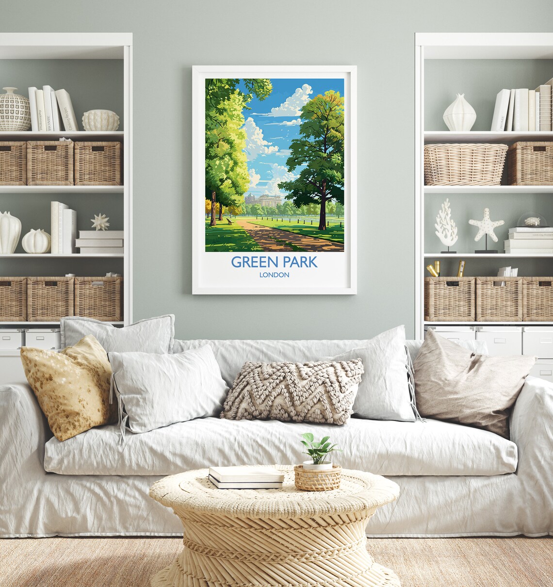 Green Park London Travel Poster, UK Art Print - Image 4