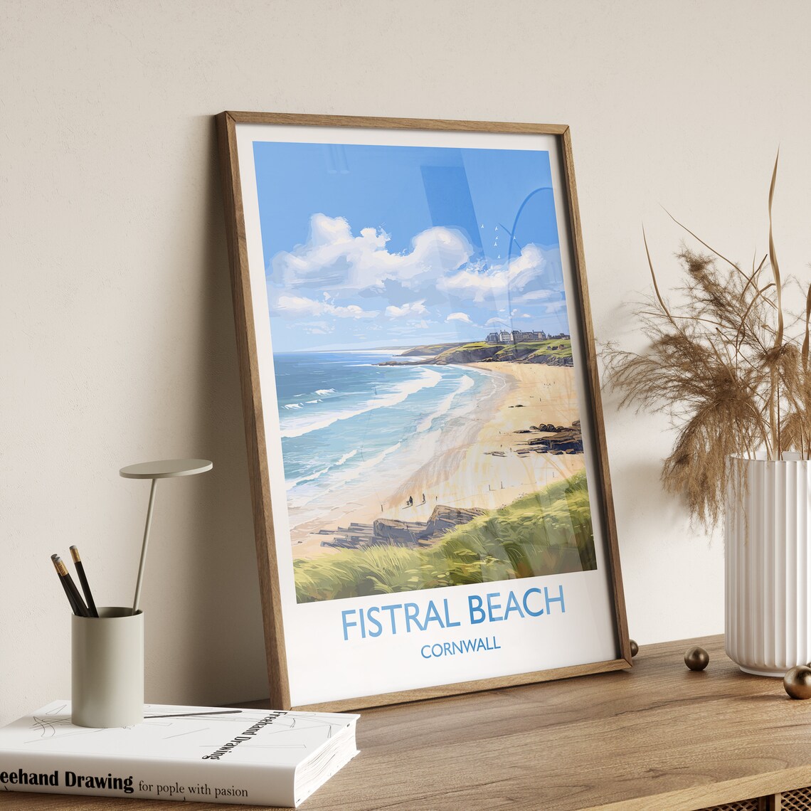 Fistral Beach Travel Poster, Cornwall England - Image 3