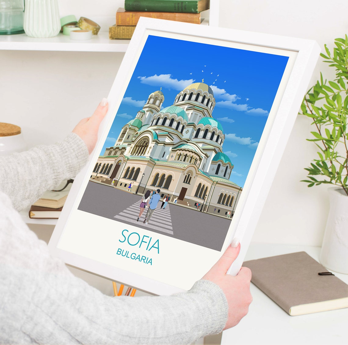 Sofia Bulgaria Cathedral Golden Domes City Scene Skyline Art Poster - Image 5