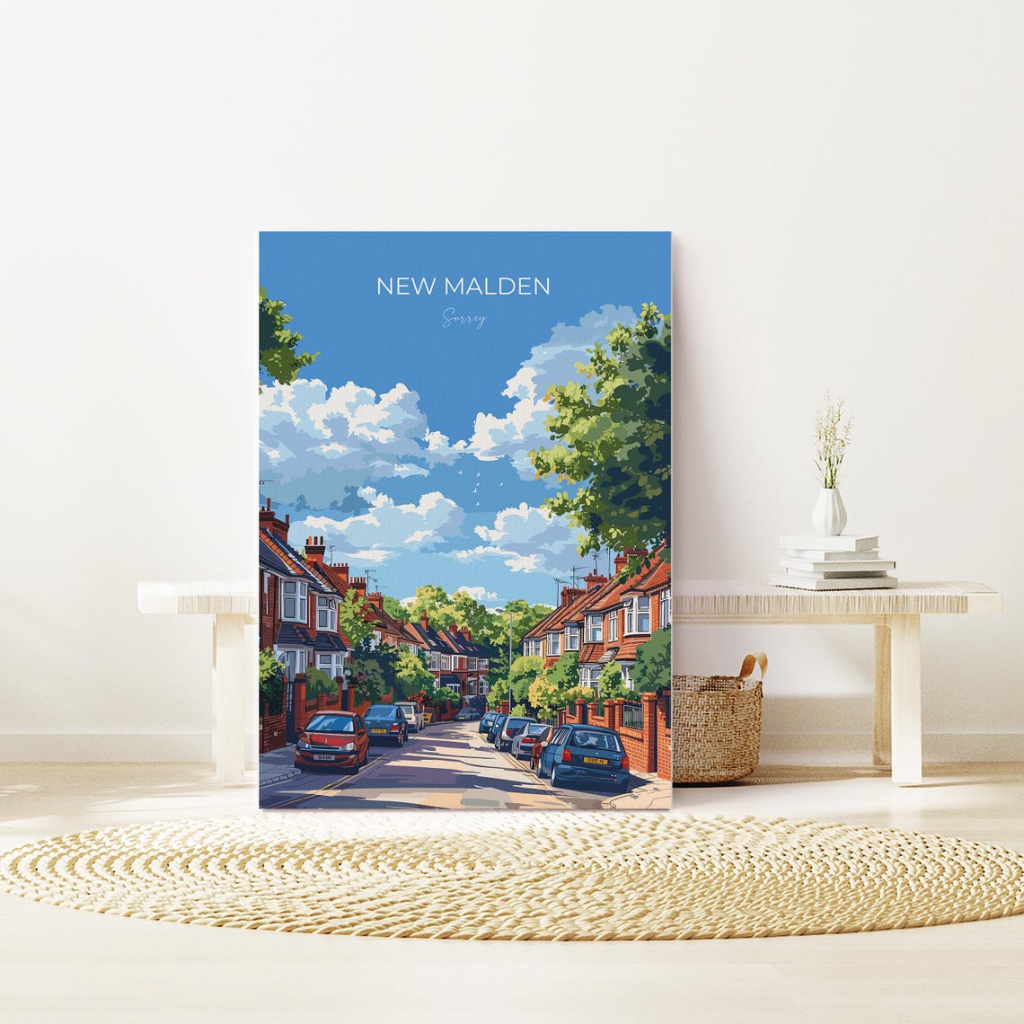 New Malden Travel Poster Travel Print Of New Malden Surrey Poster New Malden Art Gift London Art Lovers Uk Travel Gift - Image 2