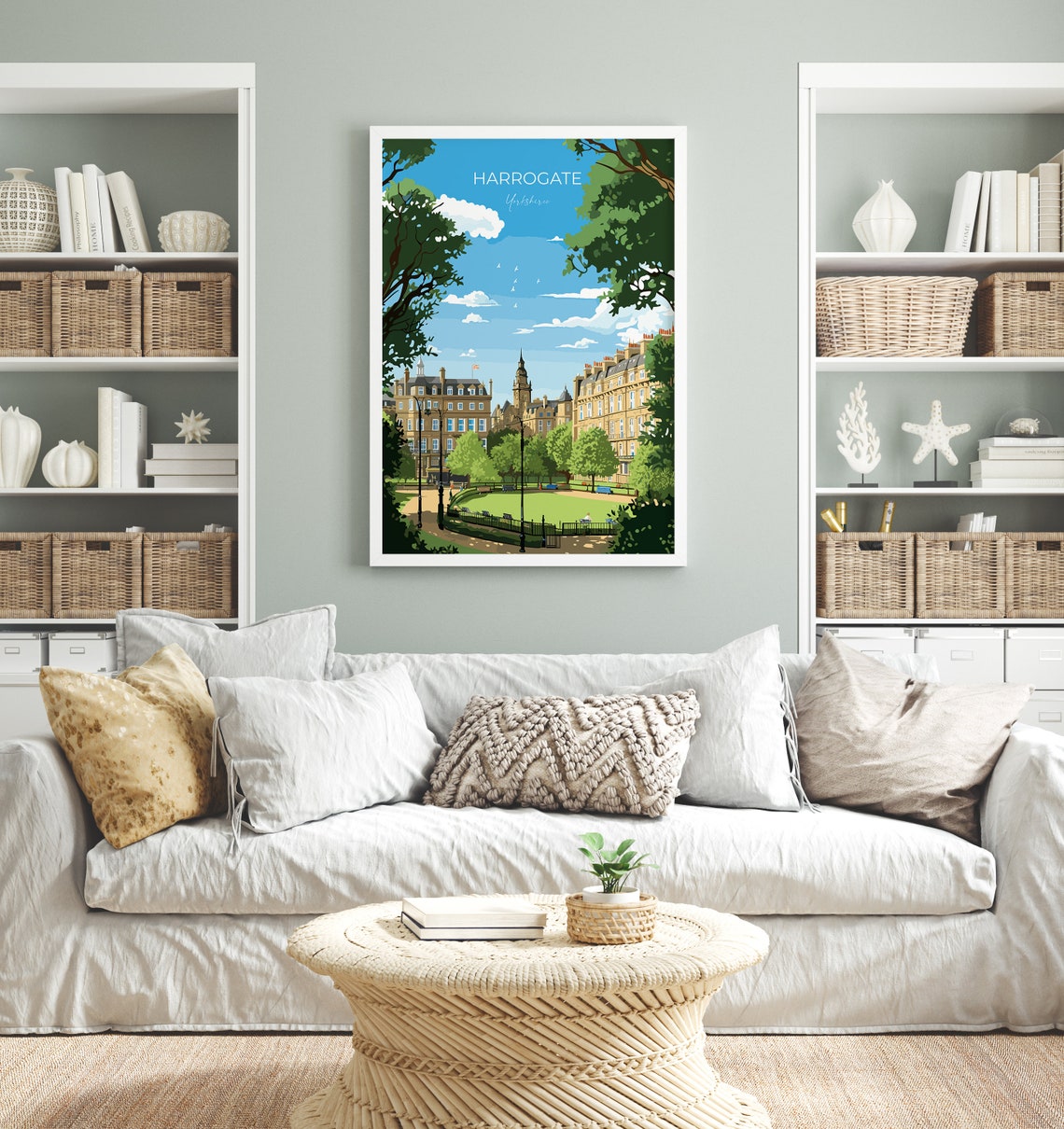 Harrogate Yorkshire Historic Crescent Gardens Travel Art Poster - Image 4