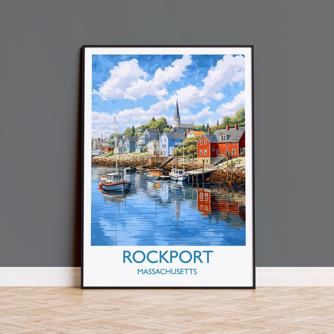 Rockport Massachusetts Travel Poster, Wall Art Print