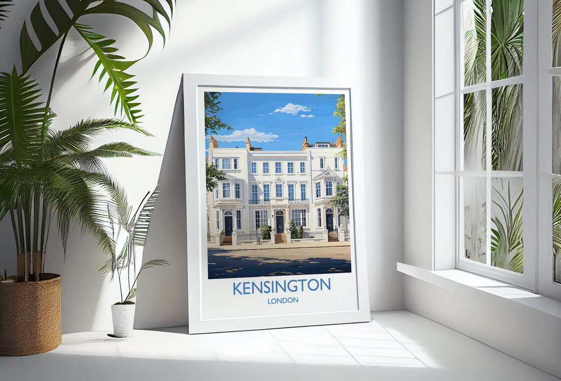 Kensington Travel Poster Wall Art Travel Print Of Kensington London Poster Kensington Gift Kensington Art Lovers Gift Uk Travel Gift - Image 3