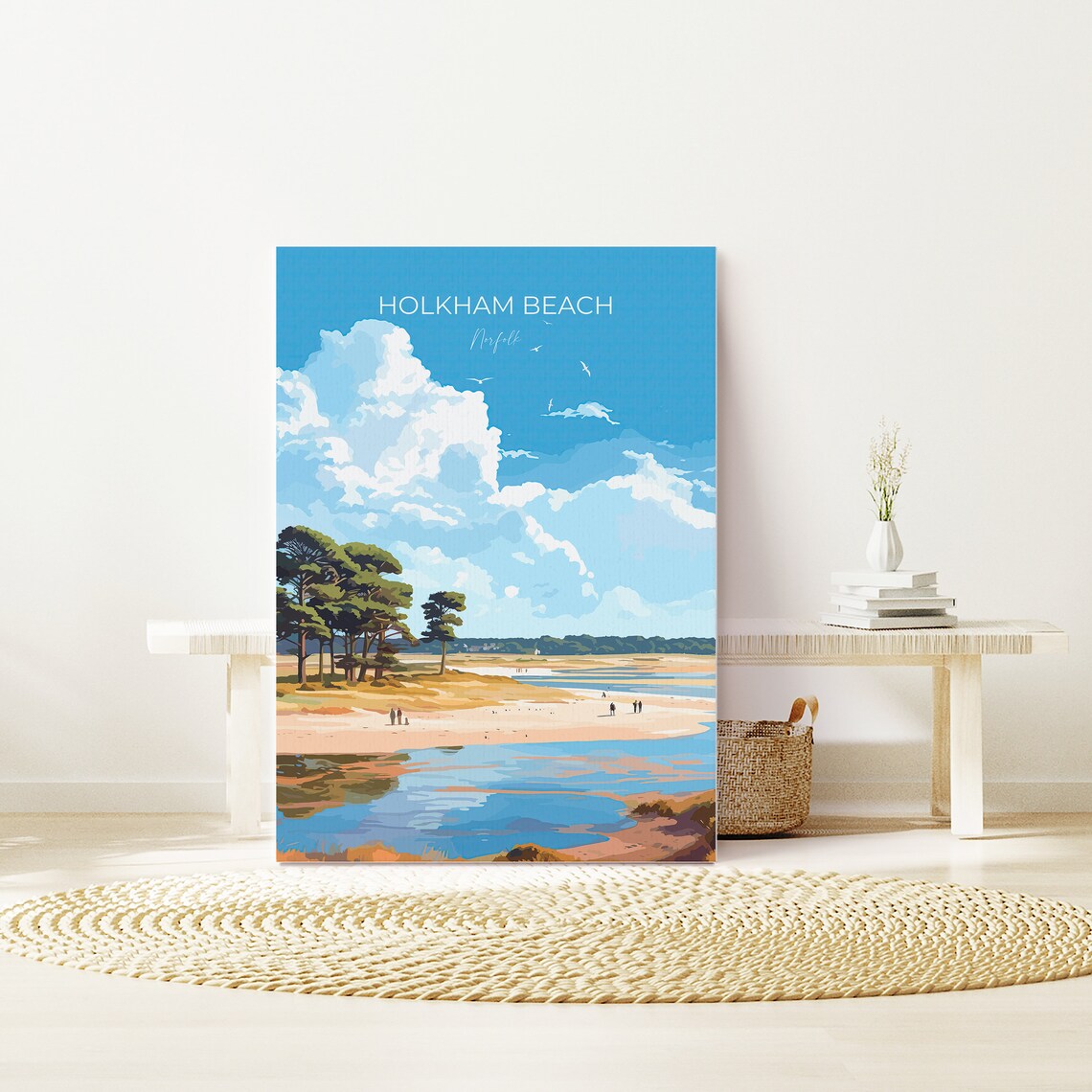 Holkham Beach Travel Poster, Norfolk England - Image 3