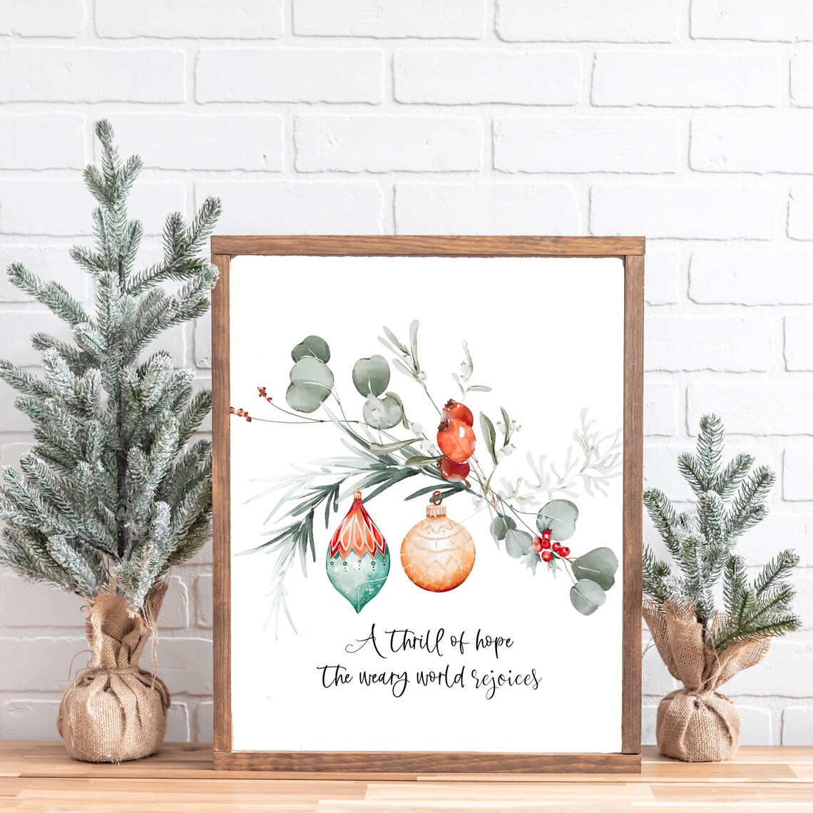 A Thrill Of Hope Christmas Decoration Holiday Wall Art 5x7 8x10 11x14 16x20 O Holy Night Farmhouse Holiday Ornament Sign Diy Decor - Image 3