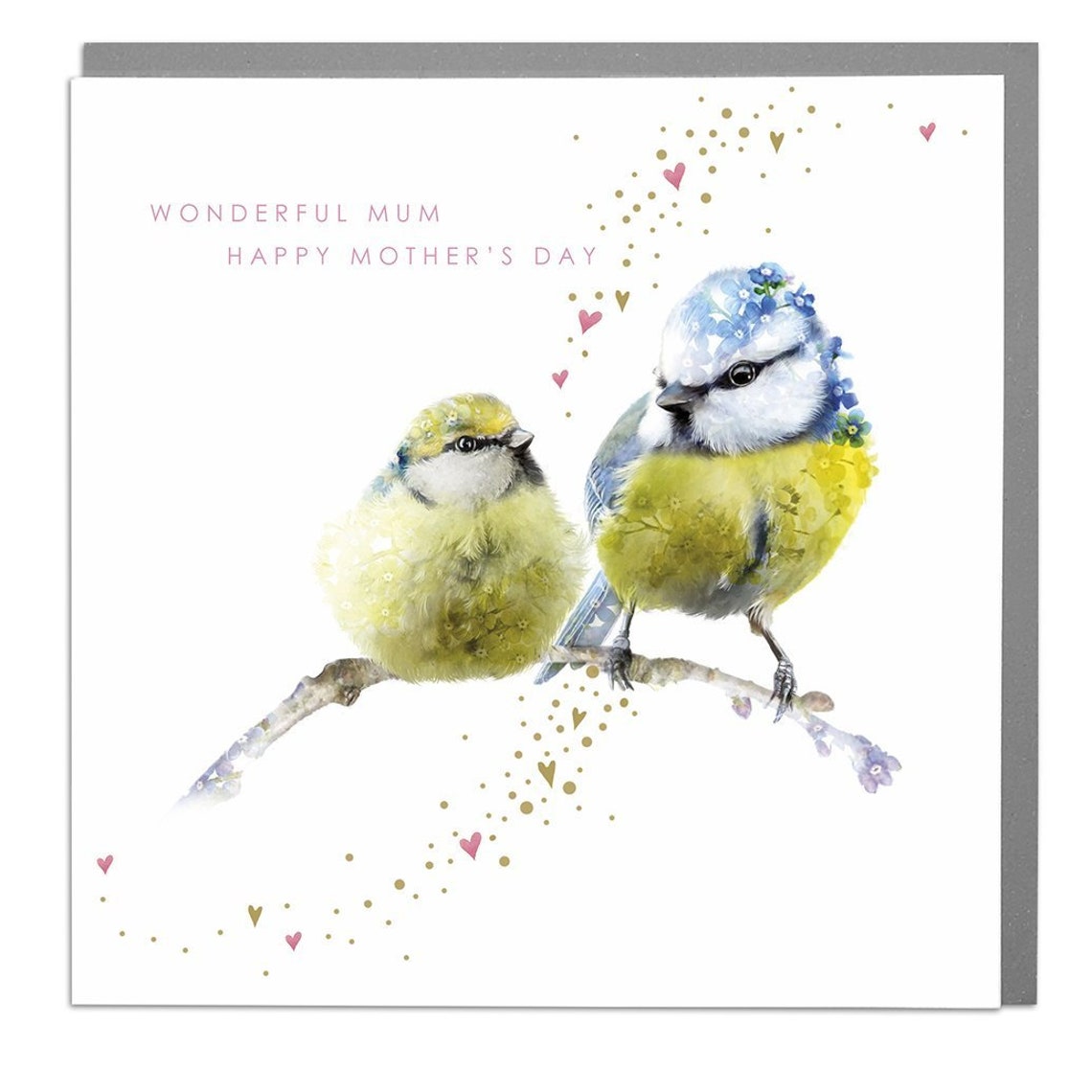 Sweet Wonderful Mum Happy Mother's Day Blue Tits Bird Poster