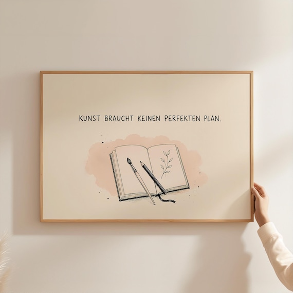 Kunst Braucht Keinen Perfekten Plan German Artist Quote Sketchbook Poster