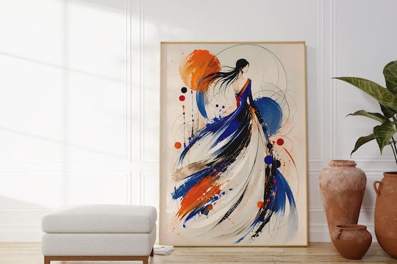 Abstract Fashion Illustration, Elegant Woman Art Print
