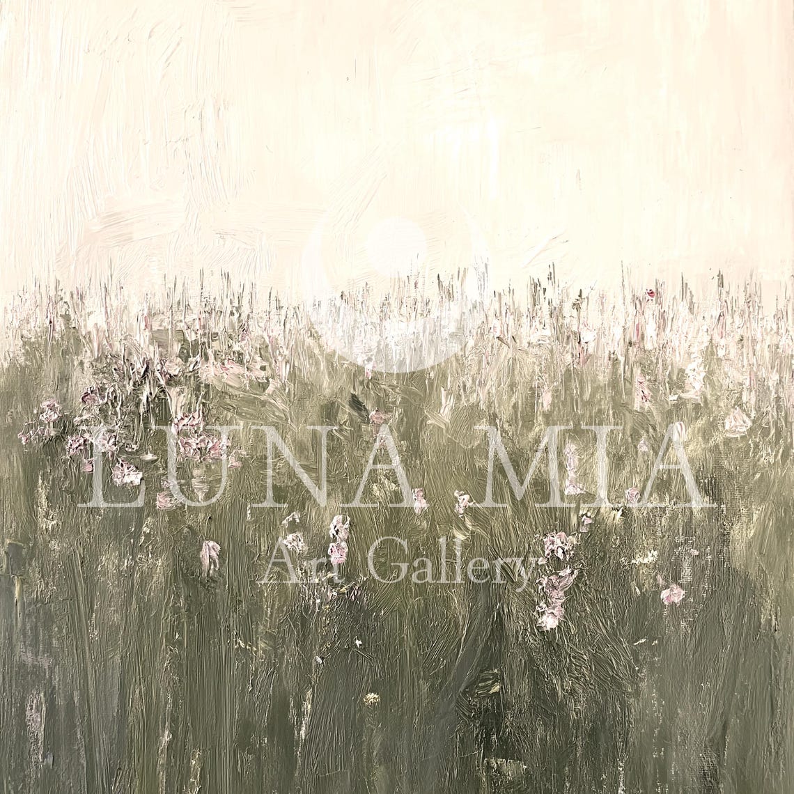 Abstract Sage Green Wildflower Field Loose Painterly Brushwork Poster - Image 5