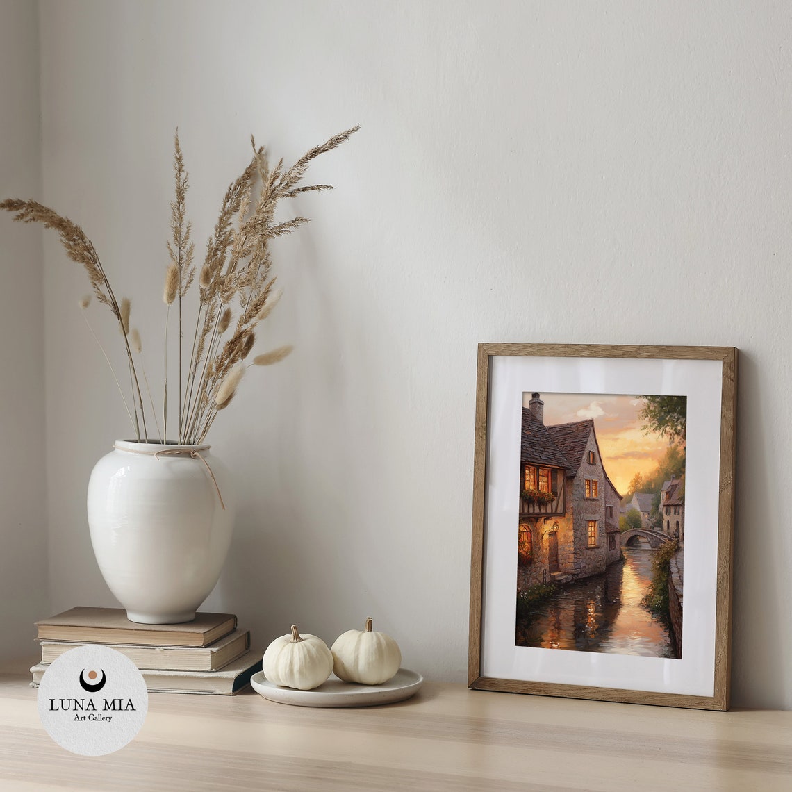 Cozy Village Canal at Dusk With Warm Glowing Windows Art Poster - Image 5