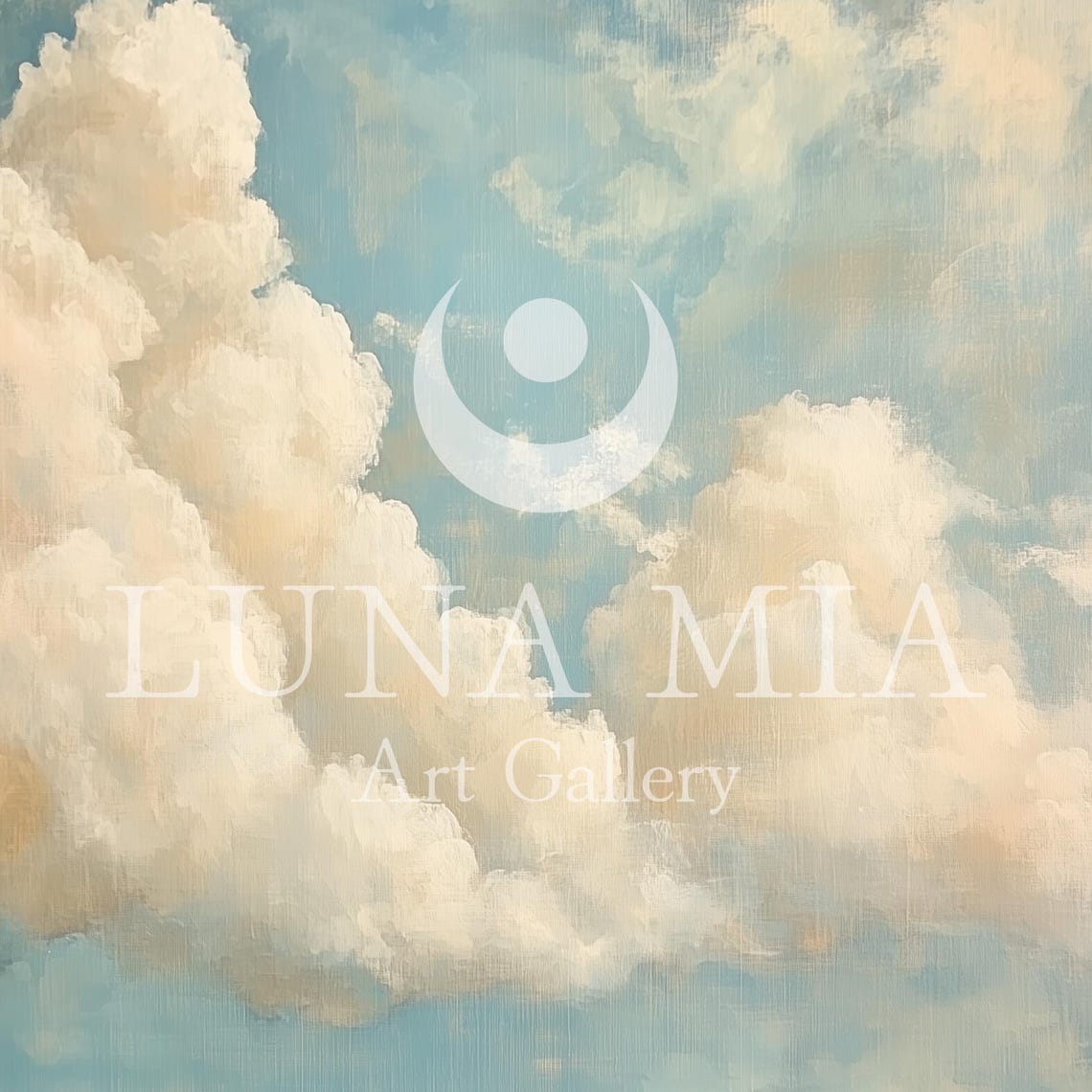 Serene Billowy Cream Clouds Across A Soft Blue Minimalist Sky Poster - Image 5